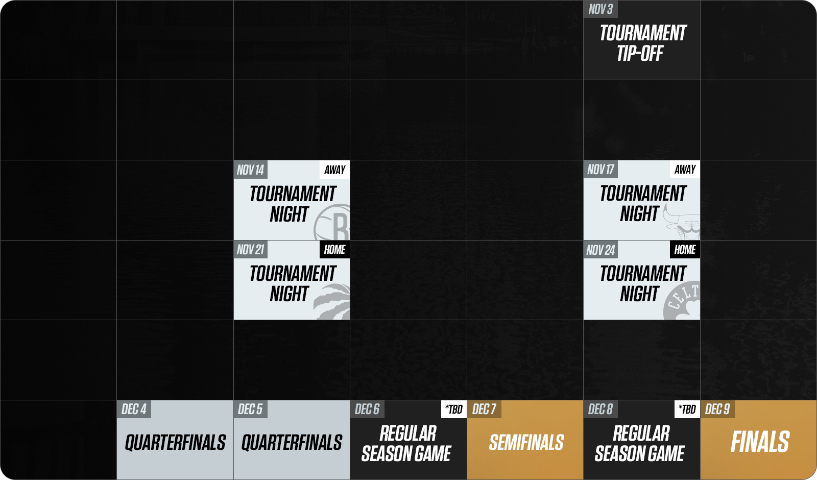 In-Season Tournament Schedule